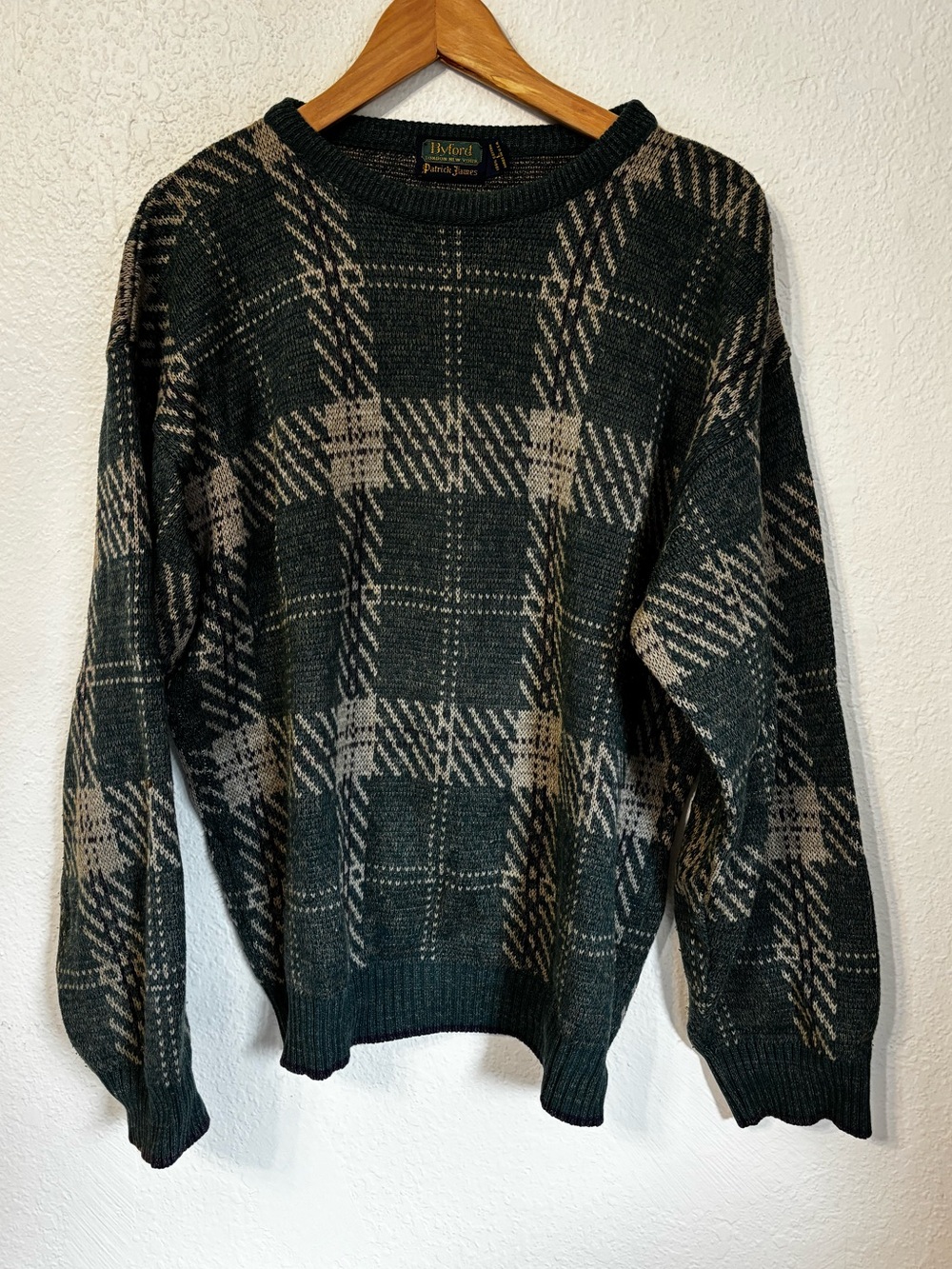 Vintage Byford Plaid Crewneck Sweater Large